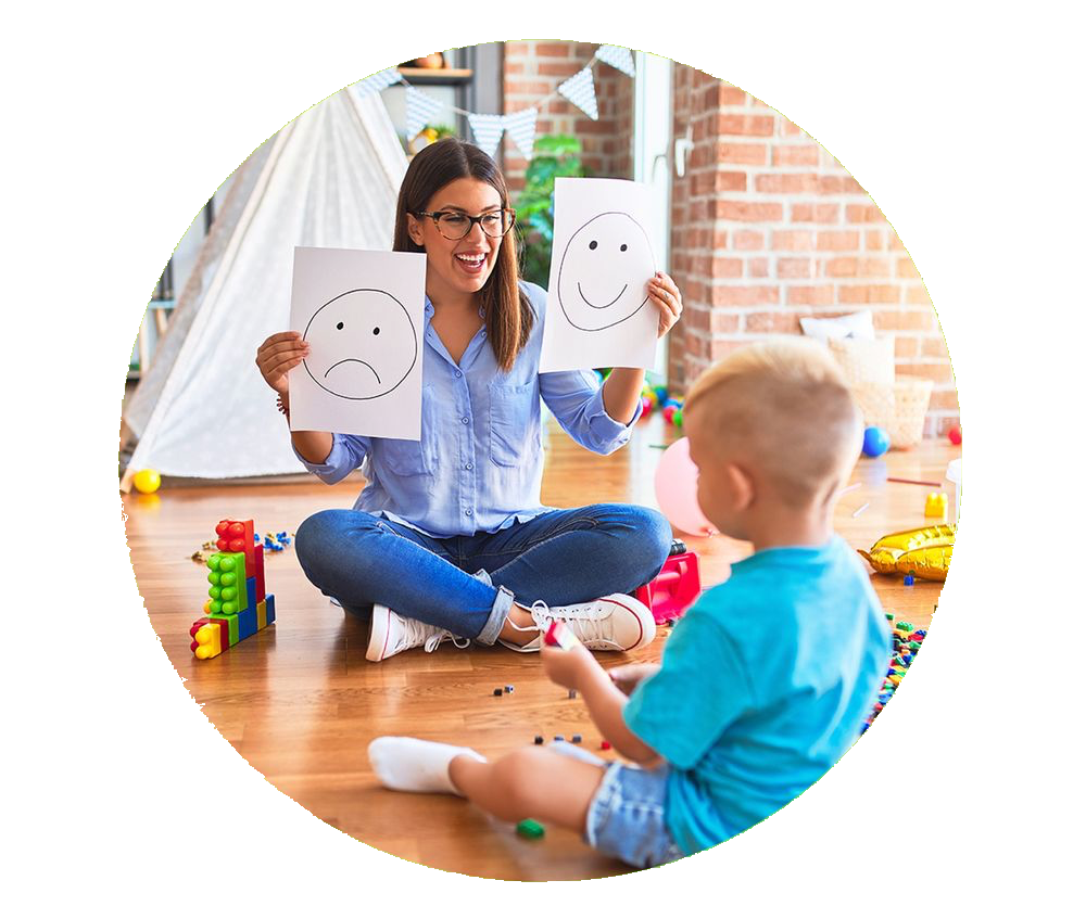 Therapist and child