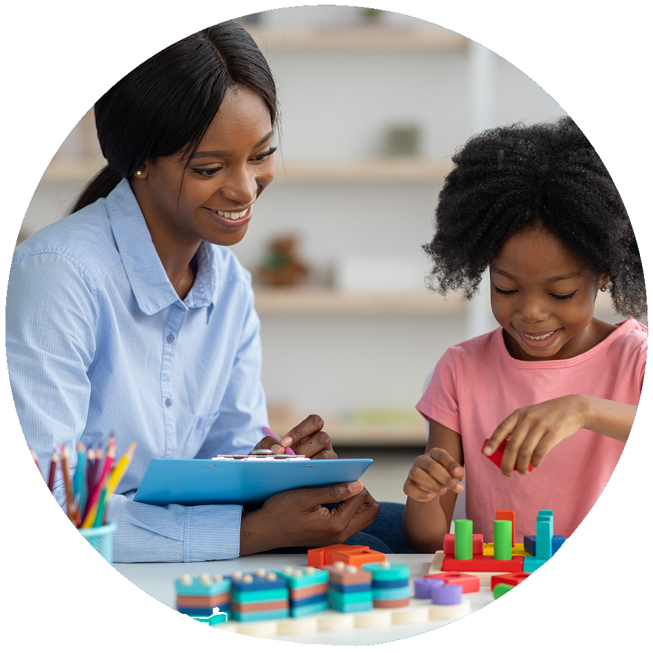 Happy children in therapy